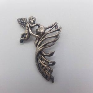 925 Silver Vintage Mom & Angel Child Pendant
